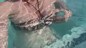 Artemisia Love at the pool flashing her juicy perfect tits underwater and recording it for you loves