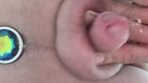 Butt Plug First Time tight Ass Hole Close Up.