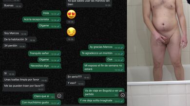 DICK FLASH. I Ask To a Young Married Hotel Maid To Jerk Me Off