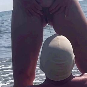 I humiliate his small cock on the beach compilation