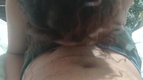 Floating my cock in the ass of mature milf in short dress