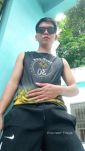 Pinoy Basketball Player Outdoor Masturbation