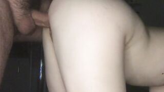 Rough plowed the slutty groaning stepsister inside all holes with gigantic natural boobies LARGE CUMMED