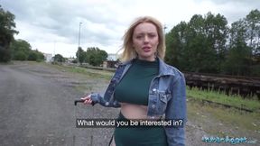 Public Agent Chokes Big Tits Blonde Ruby on Tracks Gushing Cum Explosion