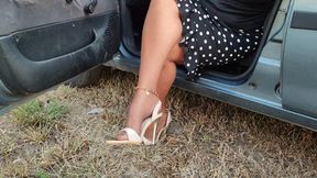 Pumping the pedals and going full throttle in my high heels (1)