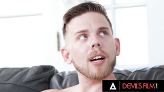 DEVILS CLIP - sexy Adira Allure Has Fun Fucking 2 Bi-Curious Guys Inside Steamy Three-Way