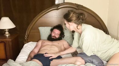 Sleepover with stepmom ended with slobbering throatpie (with subs