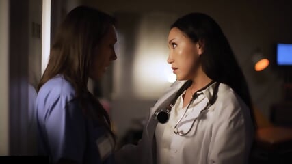 Lesbian Doctor and Nurse has Intense Sex on Job Secretly