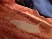 Femboy receives cream pie and squirts from new toy