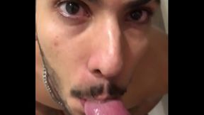 Gifted White Cock Sucked and Swallowed in Amateur Gay Action