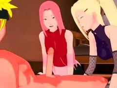 Naruto Shippuden - Naruto Fucks Sakura Haruno and Ino