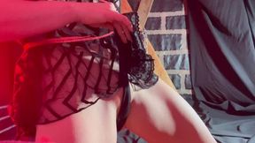 Restrained dungeon belle! Nylons, Bondage, gag squeals