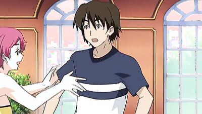 Two anime babes take turns on a massive dick in steamy POV action