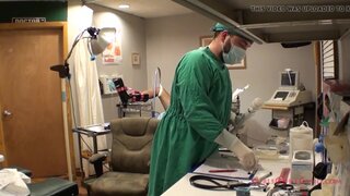 Busty Ebony babe cums during pervy physical exam