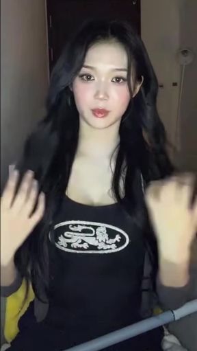 K-pop fan with big tits enjoys a tit job