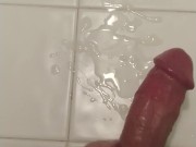 Nut in bathroom with lots of precum