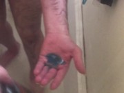 taking a shower but for some reason little sound
