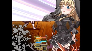 Blonde with a massive anime-style ass gets creampie in Saint Emiliana hentai game fantasy