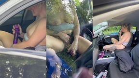blondebunny8 dose digital dogging for a group of men on line in her car
