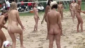 Wicked Hot Nudist Girls Play Steamy Naked Volleyball Game Together