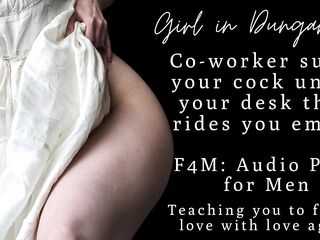 Erotic Audio porn for studs - Let me suck your jock underneath your desk - Riding creampie after