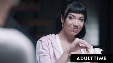 ADULT TIME - Sex Addict Kenna James Soaks Strangers With SQUIRTING ORGASM! HARD ROUGH THREESOME!