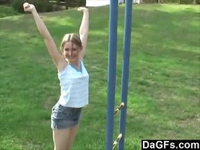 Dagfs - Little Pussy Plays In The Park And Flashes Her Body