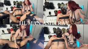Humiliated human ashtray
