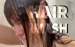 Hair washing in the bath