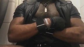 masked smoking leather muscle