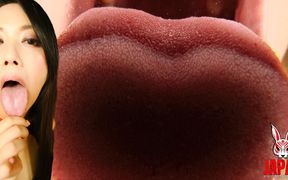 Kiwako Oikawa Licks and Talks Dirty in POV - Slow, Sticky Strokes of Spit Until Your Face Disappears.