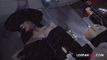 Sexo a 3 em festa de Halloween - Evelyn Buarque e Bianca Demarchi - Loupan Produções