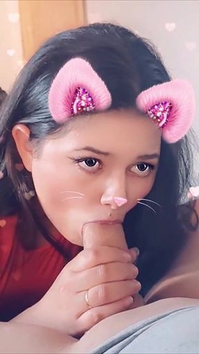 Girlfriend Sucking Cock with Snap Filter
