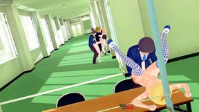 Yaoi - Orgy in the University 4 Femboys Fucked