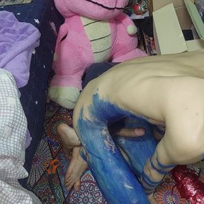 Masturbating in a Painted Suit