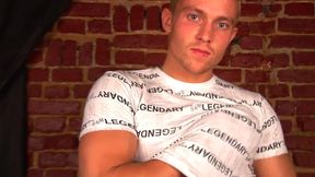 Max makes his uncut cock hard