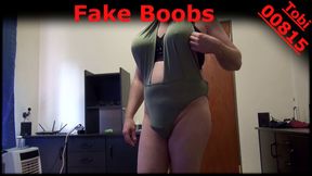 Fake Boobs - posing in a swimsuit, shaved body