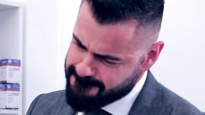 Andy Onassis and his colleague are barebacking in the office