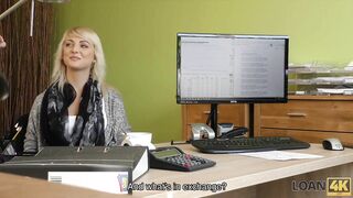 LOAN4K. Nice Lady gives a Head and Spreads Legs in Loan Office