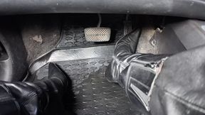 pedal pumping while driving in toe pointed leather boots a3