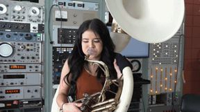Reina Ryder Tries Out the Sousaphone (MP4 - 720p)