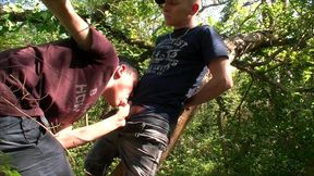 twink fucked by his best friend in exhib outdoor forest