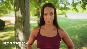 Pretty brunette Betzz breaks loyalty for a cock