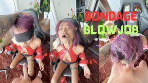 Tied Up Drooling Asian MILF Face Fuck POV
