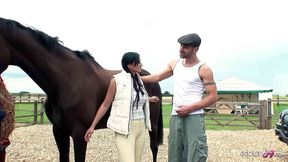 Big Tit Pigtail Teen Jodi James Seduced & Fucked by Big Dick Guy at Horse Farm