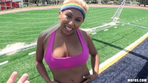 Latina Loses Her Wager - tennis star Desiree Lopez gives sloppy POV blowjob