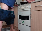 desperate pee in the kitchen
