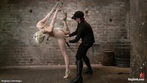 ”Blond slaves tormented on hogtie”