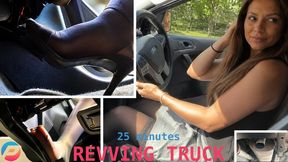 Beauty REVVING and PEDAL PUMPING her Truck and Taking a Nap to Relieve Stress After Work