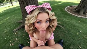 first date picnic in park with busty blonde – she pulls her dress and gets naughty on blanket (ai)